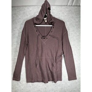 Mossimo Supply Co Womens Sz XS Hoodie Shirt Lace Up Mauve Purple Light Weight